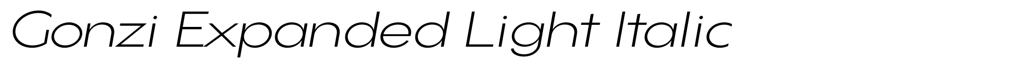 Gonzi Expanded Light Italic image